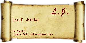 Leif Jetta névjegykártya